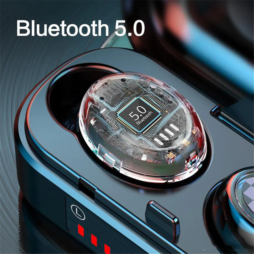 V7 TWS Bluetooth Earphone Wireless Bluetooth 5 0 Headphone Touch Headset Sport Waterproof 3D Stereo Sound Sport LED Earbuds