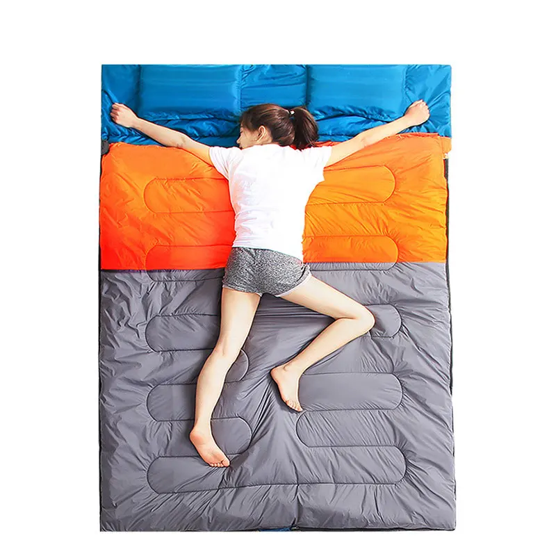 

Envelope Hollow Cotton Double Widened Thickened Warm Sleeping Bag Outdoor Camping Indoor Lunch Break Adult Double Sleeping Bag