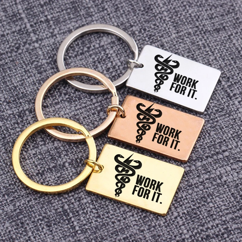 Брелок для ключей Porte Clef Work For It Llaveros ручная штамповка вдохновляющий держатель