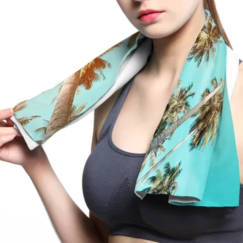 

Tropical Trees Island Palm Leaves Face Towel Cooling ice Utility Instant Cozy Ice Cold for Running