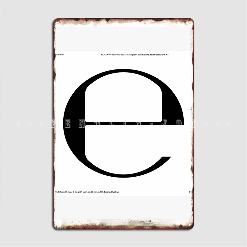 Ecco2k E Metal Plaque Poster Wall Pub Plaques Club Bar Custom Tin