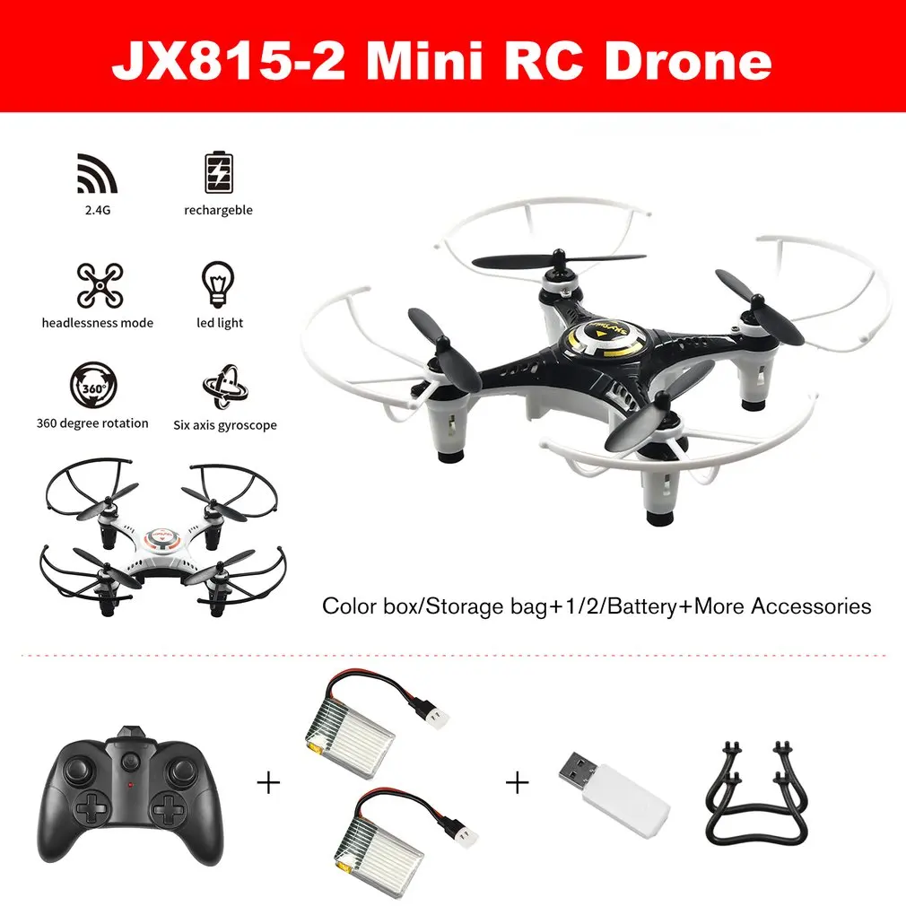 JX815-2 мини дрона с дистанционным управлением 2,4 ГГц 4-канальном пульте дистанционного управления Управление Дрон 360 Rolling Безголовый режим RC самолета со штативом подарок для детей