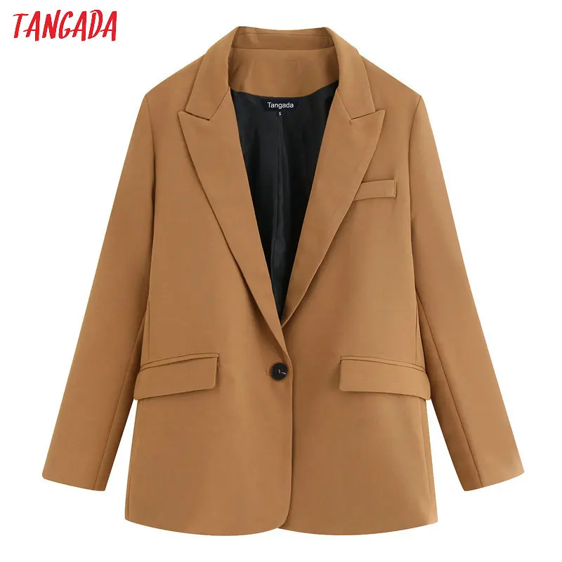 Acheter Tangada style coréen femmes mode solide blazer boutons de poche 2019 atumn hiver bureau dame travail blazer costume outwear BE677