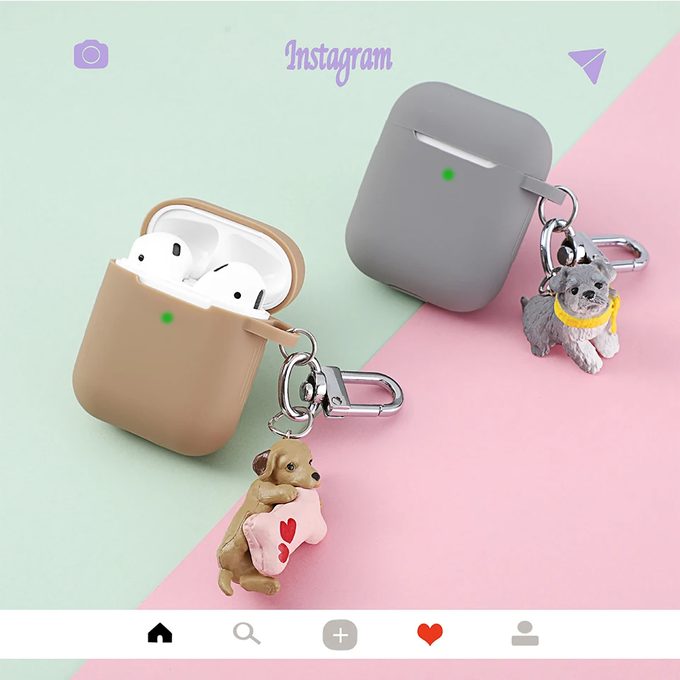 В виде симпатичных собак Украшение Чехол для Apple Airpods 1 2 Аксессуары Bluetooth сумка для наушников коробка беспроводной чехол для гарнитуры брелок