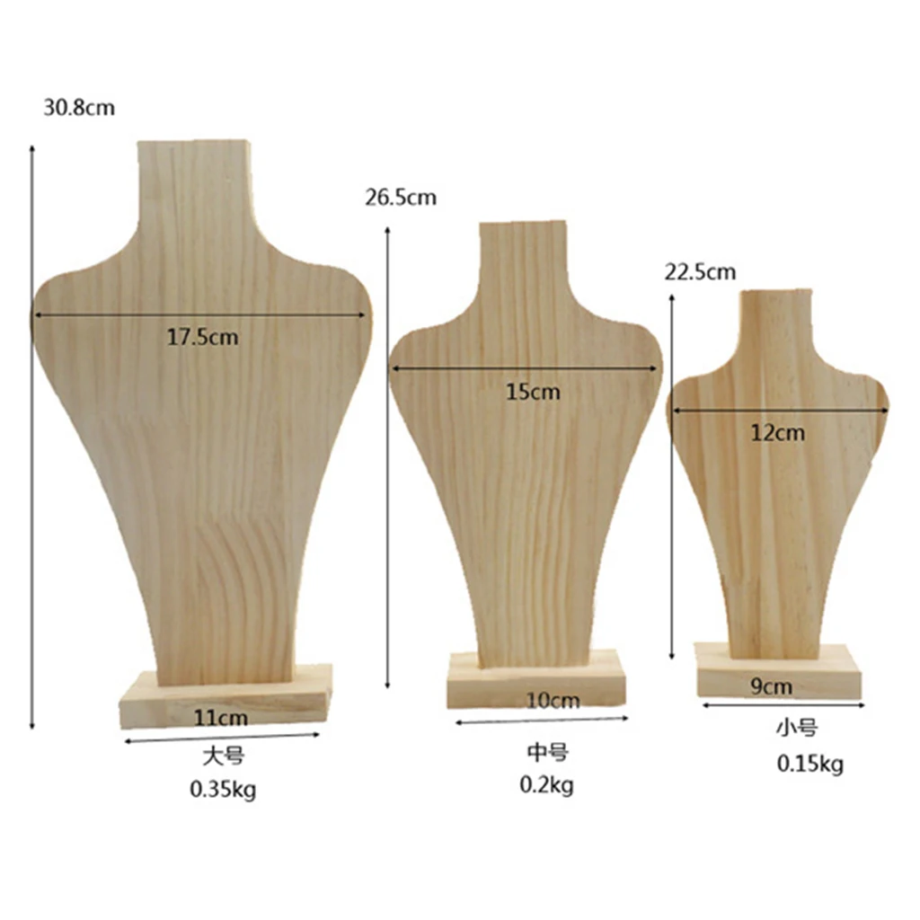 Wooden Jewelry Display Mannequin Bust for Necklace Jewelry Pendant Chain Display Stand Holder Organizer Wooden Jewelry Display Mannequin Bust for Necklace Jewelry Pendant Chain Display Stand Holder Organizer