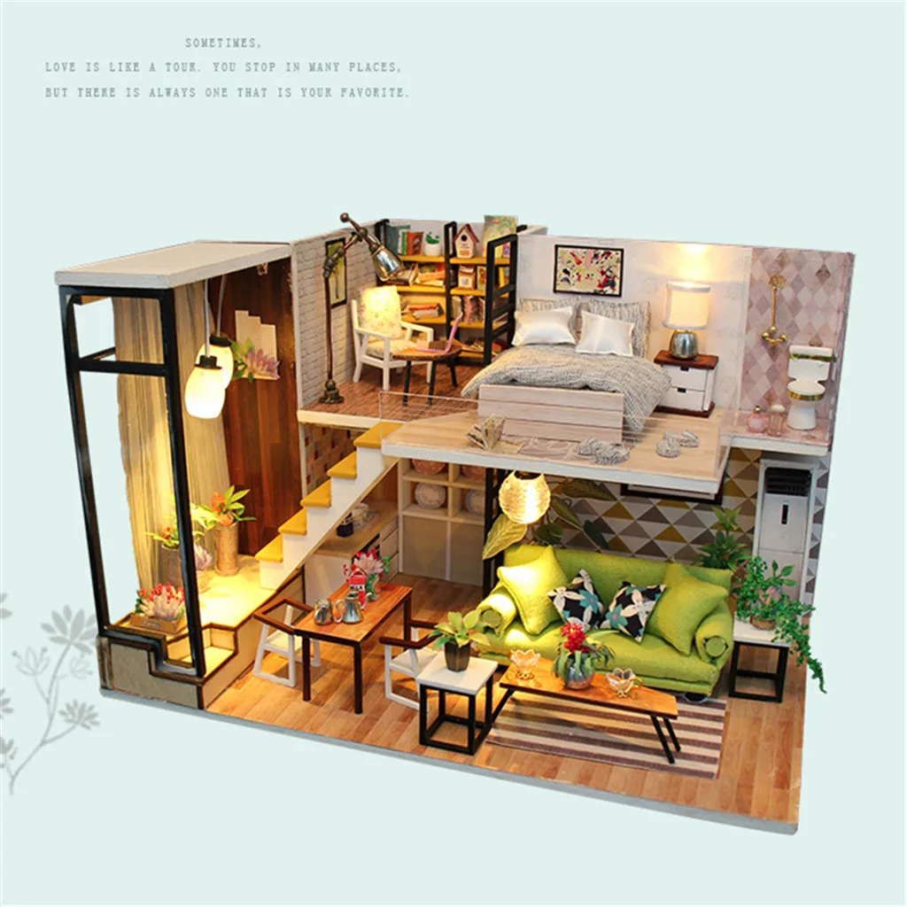 Миниатюрная мебель для скандинавских кукольных домиков Diy 3D Деревянный