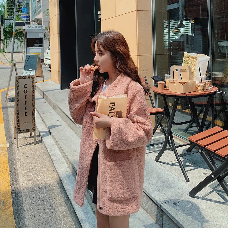 

Photo Shoot 2019 Autumn & Winter New Style Korean-style Loose-Fit Short Lambs Wool Fur Versatile Coat Women's Fashion