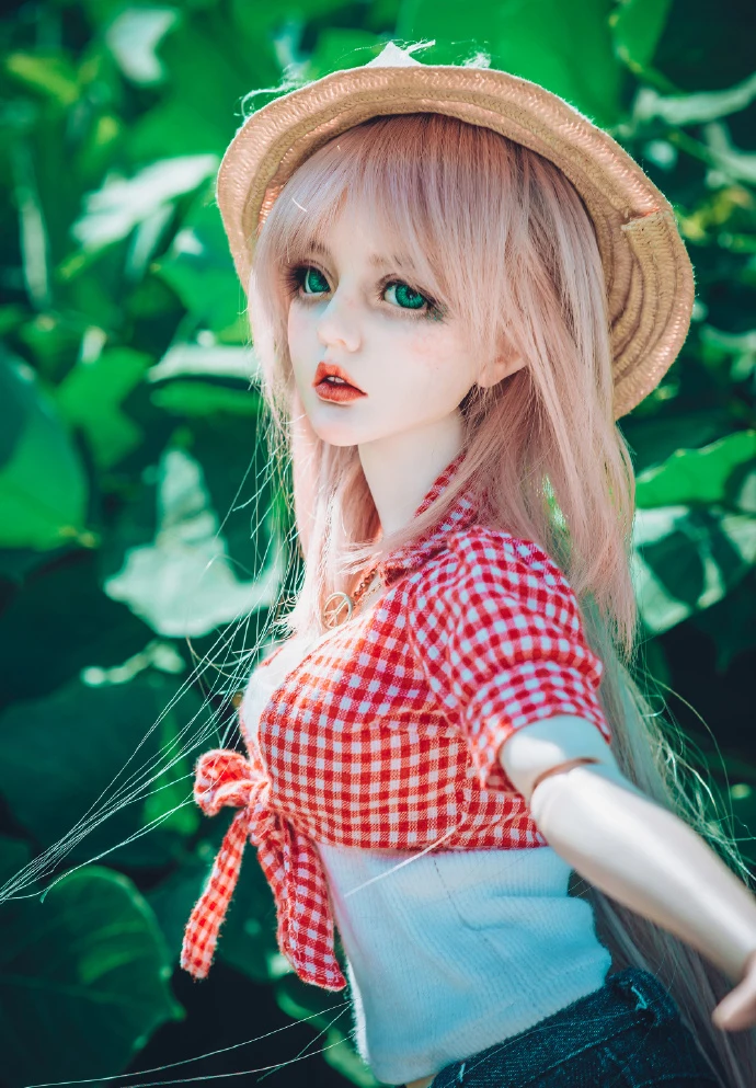 M0152 детская игрушка ручной работы 1/3 1/4, Одежда для кукол, BJD/SD, кукольный реквизит, аксессуары, клетчатая рубашка с коротким рукавом и высокой талией, 1 шт