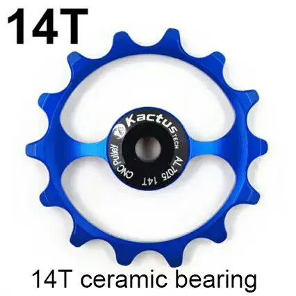 blue ceramic bearing 12 г 14 т велосипедный керамический колесный шкив с ЧПУ обработанный велосипедный задний переключатель шкив колеса Jockey керамический подшипник Jockey колеса - Цвет: blue ceramic bearing