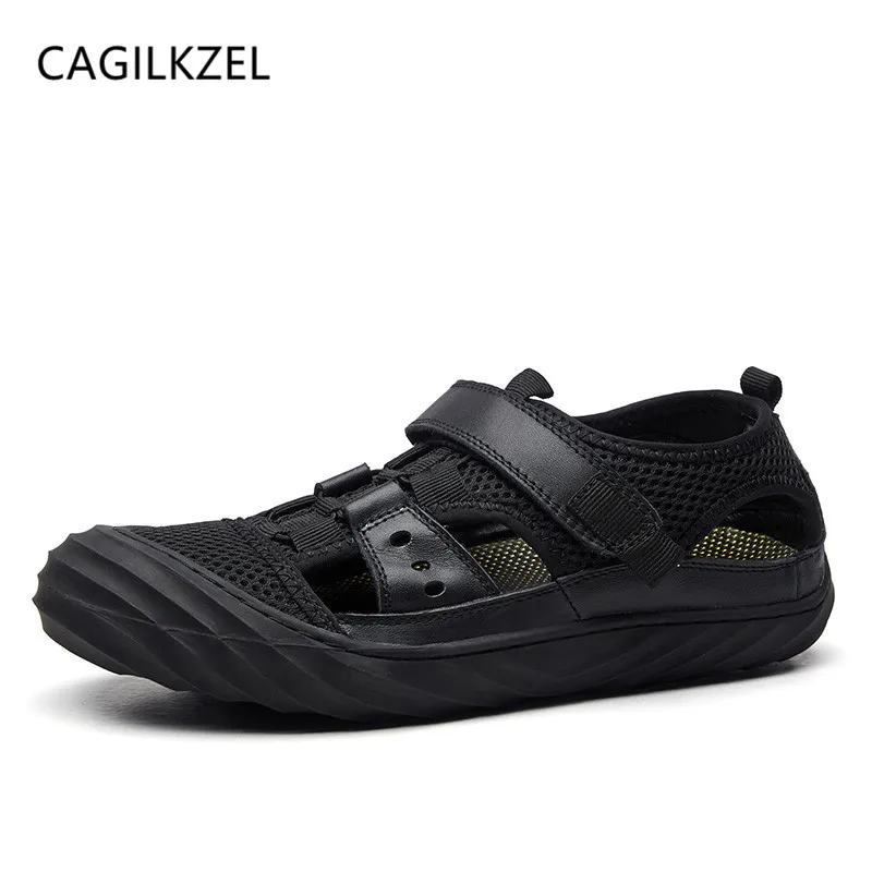 CAGILKZEL/2020 Летняя Уличная обувь из натуральной кожи Мужские сандалии ручной работы