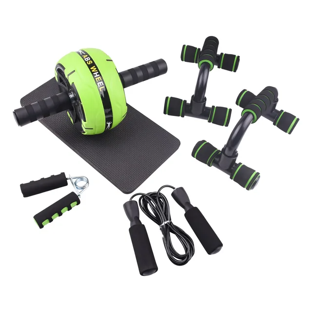 New Green Abdominal Muscle Wheel Combination Set Men and Women Home Thin Waist Exercise Abdominal Muscle Fitness Equipment gray