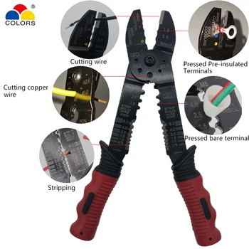 

FS-051Multitool Wire Stripper Crimping Pliers Hand Tools Electrical Terminals Combination Multi Tools Cutting 0.75-6mm Mini Tool