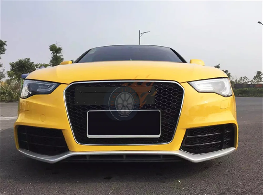 Сотовый стиль решетка ABS для A5 S5 RS5 2012- Шестигранная сетка передний бампер для автомобильного стайлинга гоночный гриль с европейской пластиной держатель