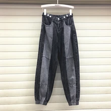 Женские эластичные джинсы с высокой талией, брюки для девочек, женские джинсы для каждого студента, Осенние повседневные джинсовые штаны