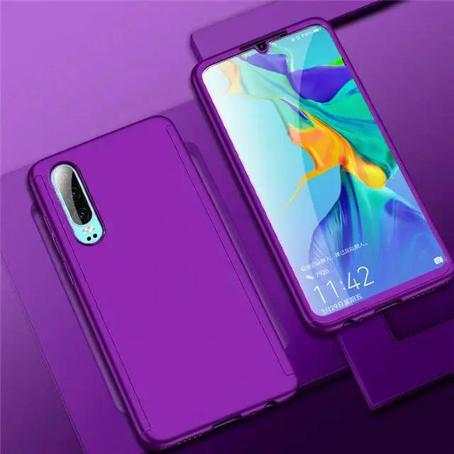 Противоударный 360 Защитный чехол для samsung Galaxy A70 A60 A40 A20 A50 A30 A10 S A10S чехол для samsung A6 A8 плюс A9 A7 чехол - Цвет: Фиолетовый