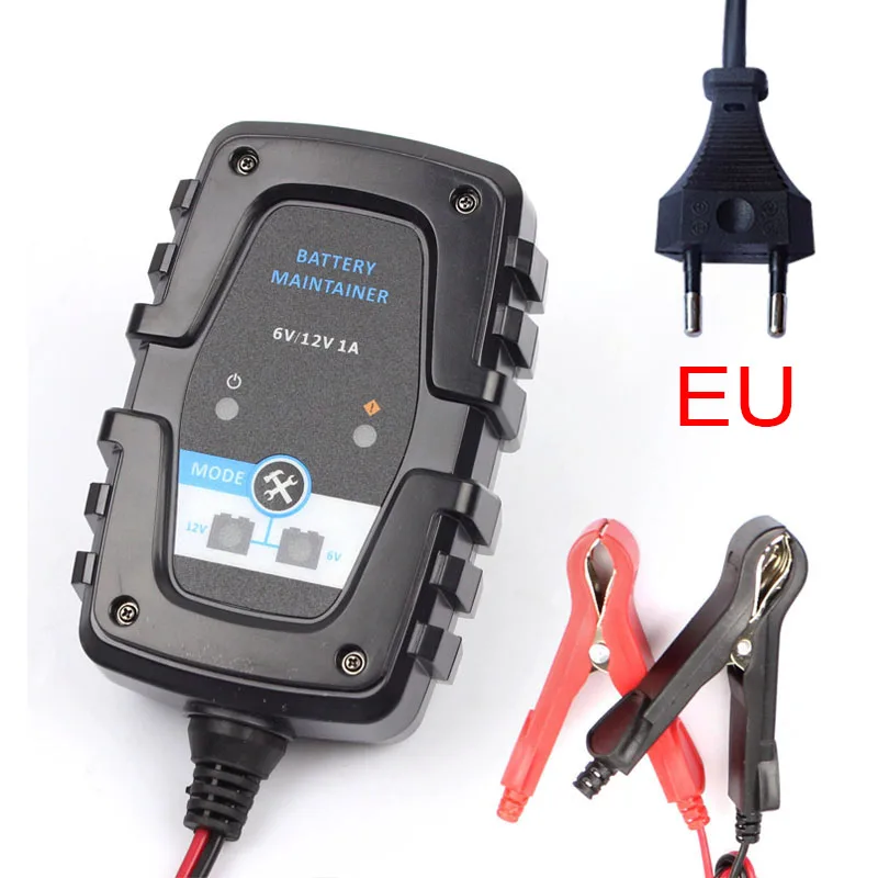 Зарядное устройство с автоматическим ремонтом, 6 в, 12 В, умное поплавковое зарядное устройство для автомобиля, мотоцикла, SLA AGM, гелевые свинцово-кислотные батареи - Цвет: EU