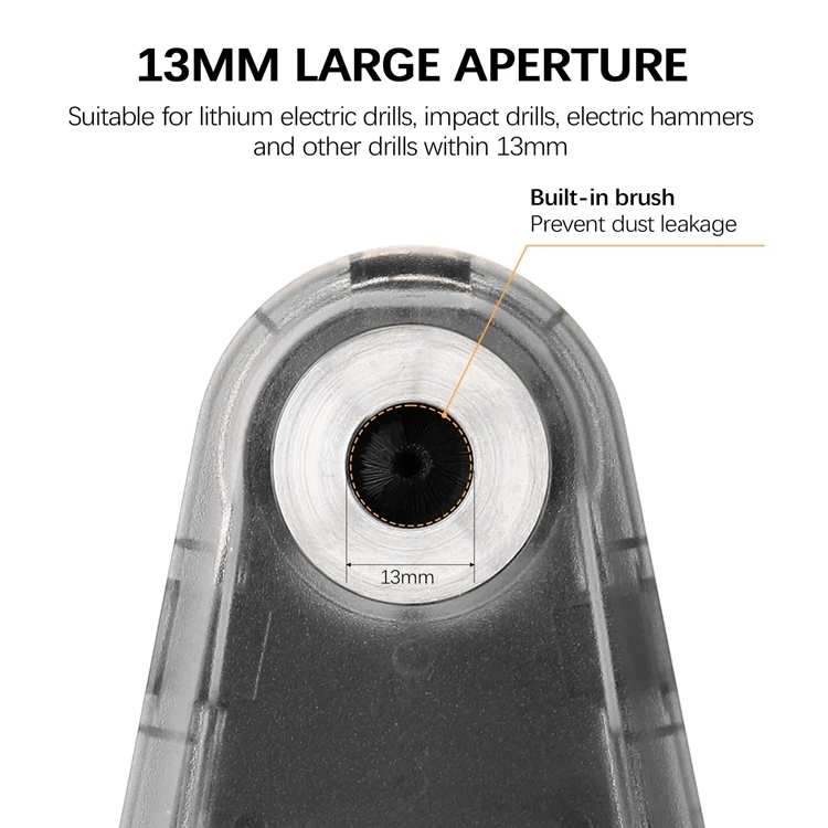 Electric Drilling Dust Collector Laser Level Meter Wall Suction Vacuum Drill Dust Cleaning Tools 13mm Large Aperture 13