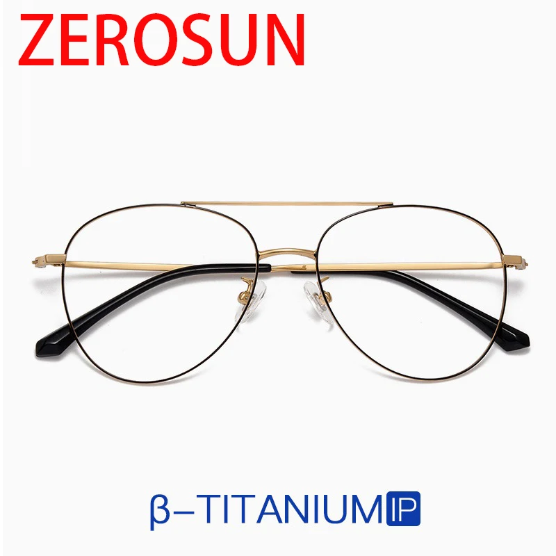 Zerosun титановая оправа для очков мужчин и женщин авиационные негабаритные очки
