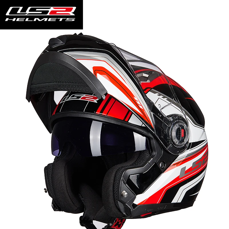18 LS2 FF370 флип-ап мото rcycle шлем модульный с двойным шлемом стекло черный Солнечный козырек capacetes para мото гоночный шлем jet - Цвет: 18