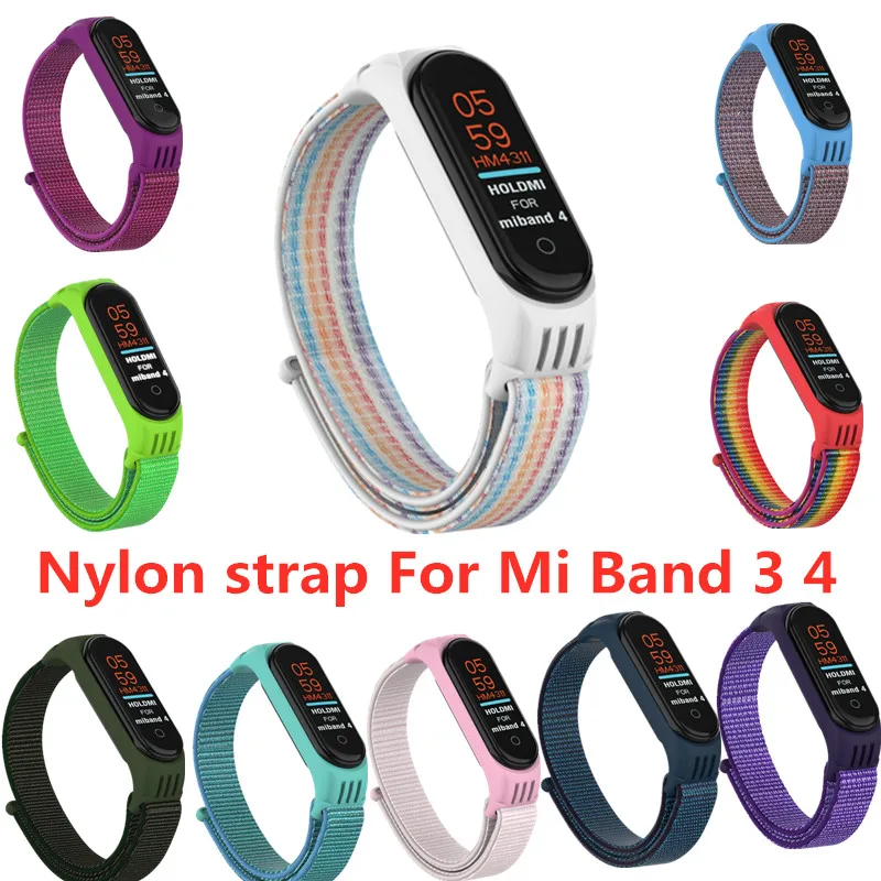 Nylon-strap-Bracelet-For-Xiaomi-mi-band-3-4-strap-Smart-bracelet-Soft-Sport-Wristbands-For