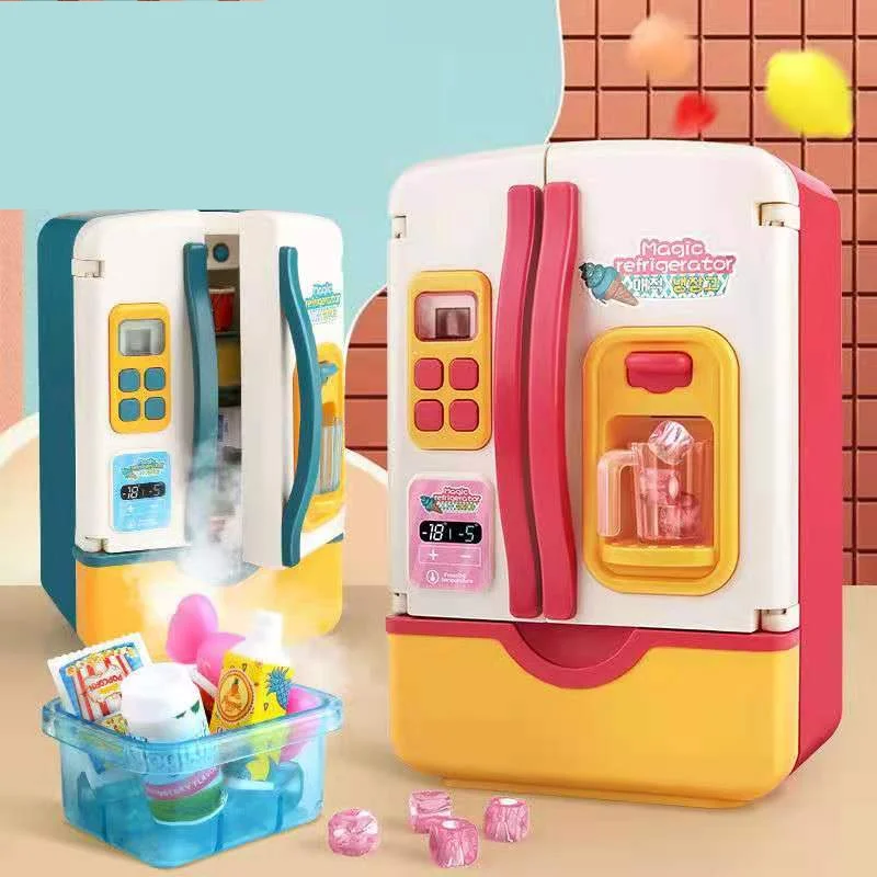 Refrigerador de juguete de simulación para niños, conjunto de juguetes de simulación de cocina, casa de juego, regalo