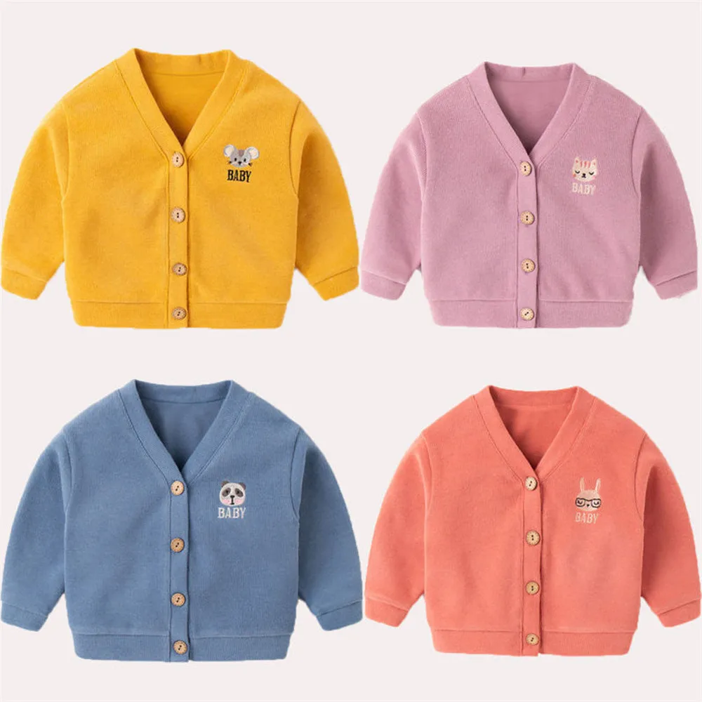 

Autumn Winter Knitted Cardigan Sweater Baby Children Print Cartoon Sweater Knit Warm Cardigan Jacket Tops baby knit cardigan