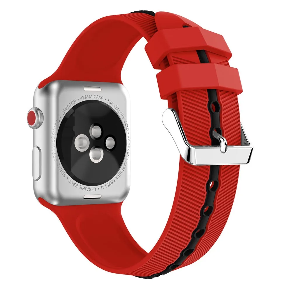 Для iwatch серии 4 3 2 1 ремешок для часов спортивный силиконовый Apple watch 42 мм 44 сменные