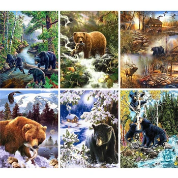 

AZQSD Diamond Painting Bear Mosaic Embroidery Sale Animal 5d Diy Picture Of Rhinestones Needlework Gift Crafts Home Decor