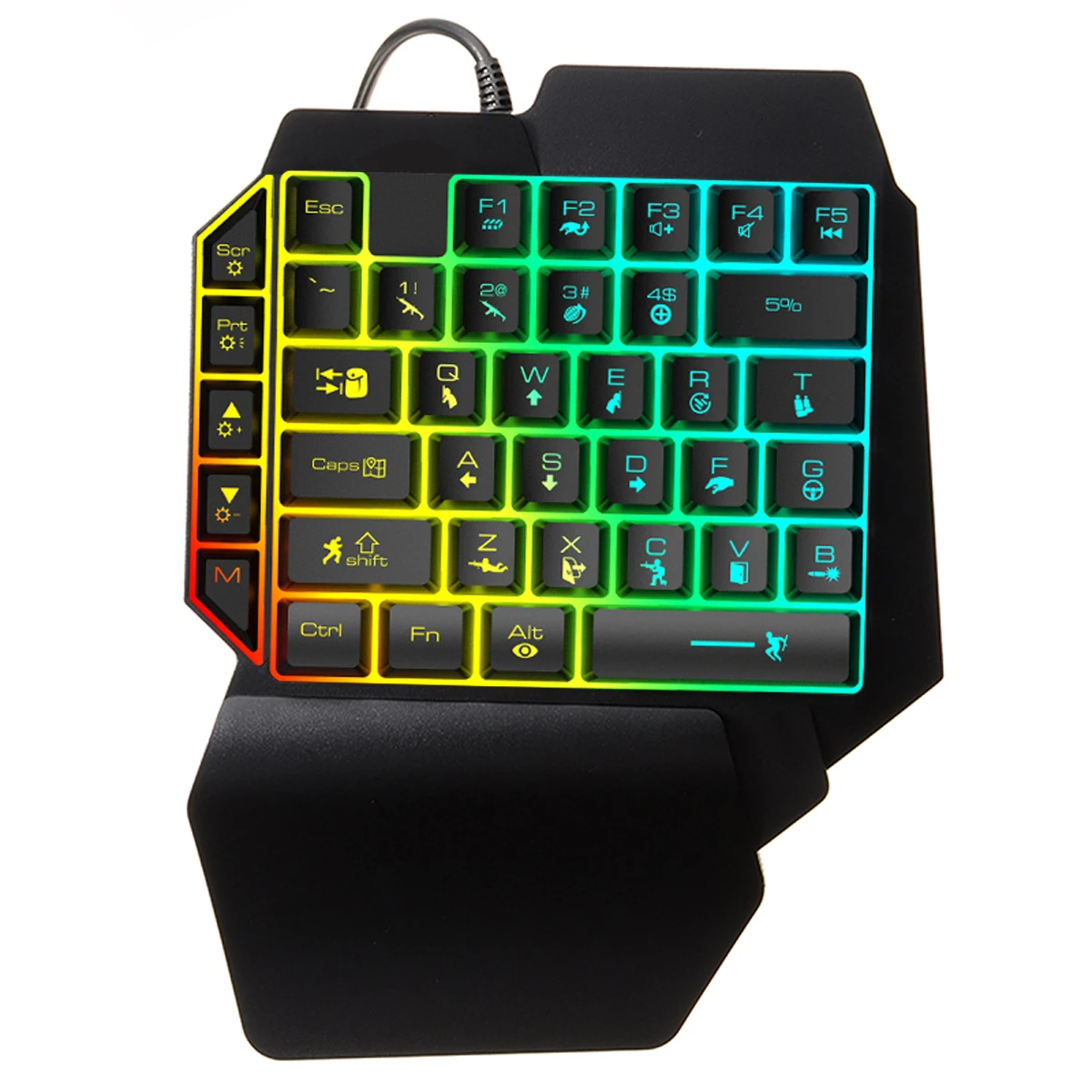 Mayitr 1 шт. K15 игровая клавиатура с одной рукой Механическая игровая клавиатура с светодиодный подсветкой для геймеров PUBG