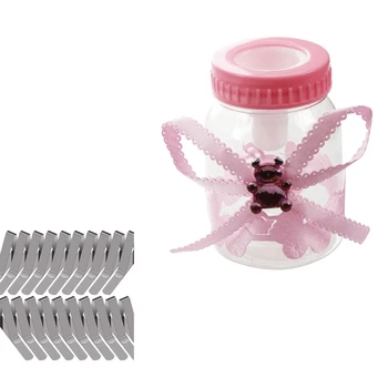 

50Pcs Baby Bottle Candy Box Baby Feeding Bottle Wedding Favors and Gifts Box Baby Shower Pink)9x4cm