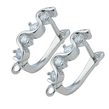 

Tassel earrings accessories S-shaped earrings zirconia ladies jewelry found silver color earrings hook for handmade earring