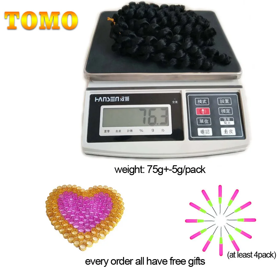 Удлинители для волос TOMO Jamaican Bounce Jumpy Wand 8 12 дюймов 20 корней афро пушистые крючком
