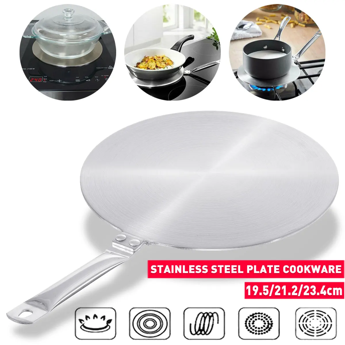 Stainless Steel Induction Hob Converter Cooking Plate Heat Diffuser