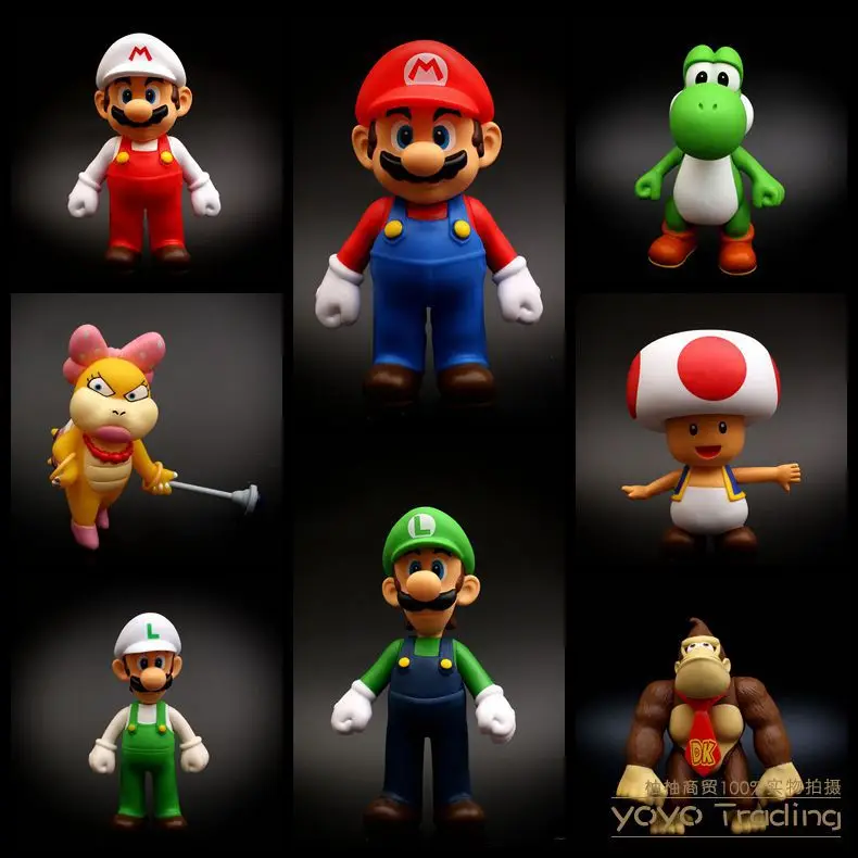 Buen trato Figura de acción de Super Mario, juguete de plástico de 12cm en PVC para niños dmx5MnqW8o8