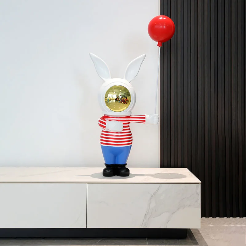 

Modern Home Decor Cartoon Balloon Rabbit Statue Room Decor Large Animal Statue Sculpture Home Interior Decoration Resin Figurine