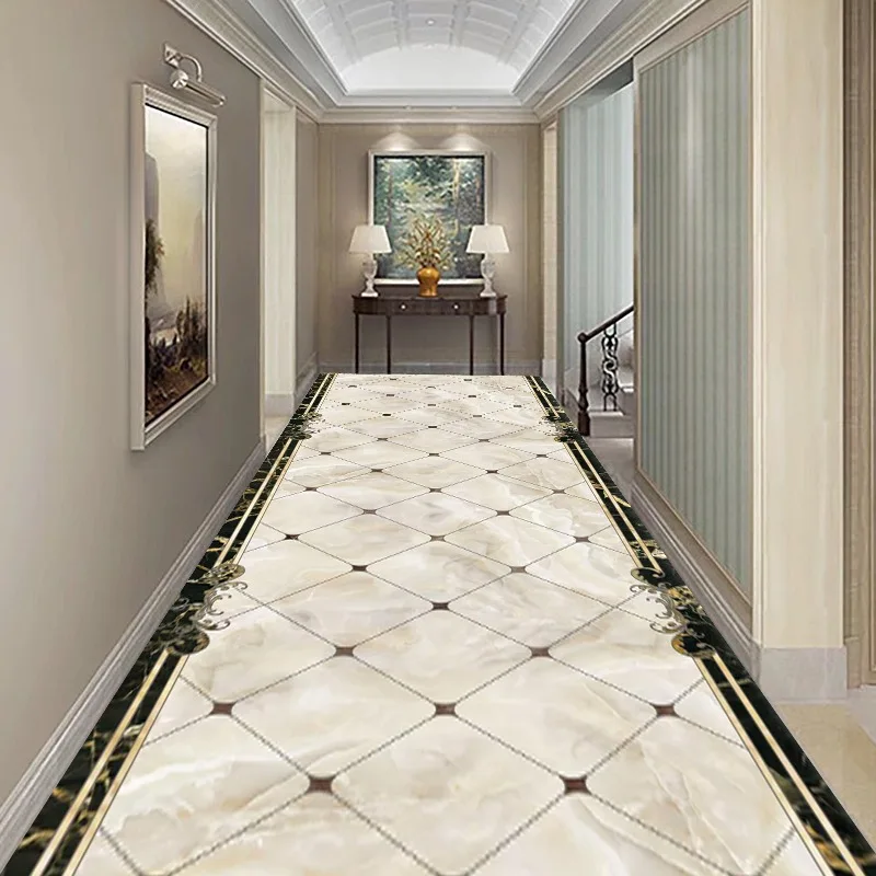 Floor Mat Non Slip Mat Door Mat Carpet Mat 3D Corridor Carpet Aisle Household Butterfly Strip Carpet Door Non-slip Kitchen Strip 3D Three-dimensional Cliff