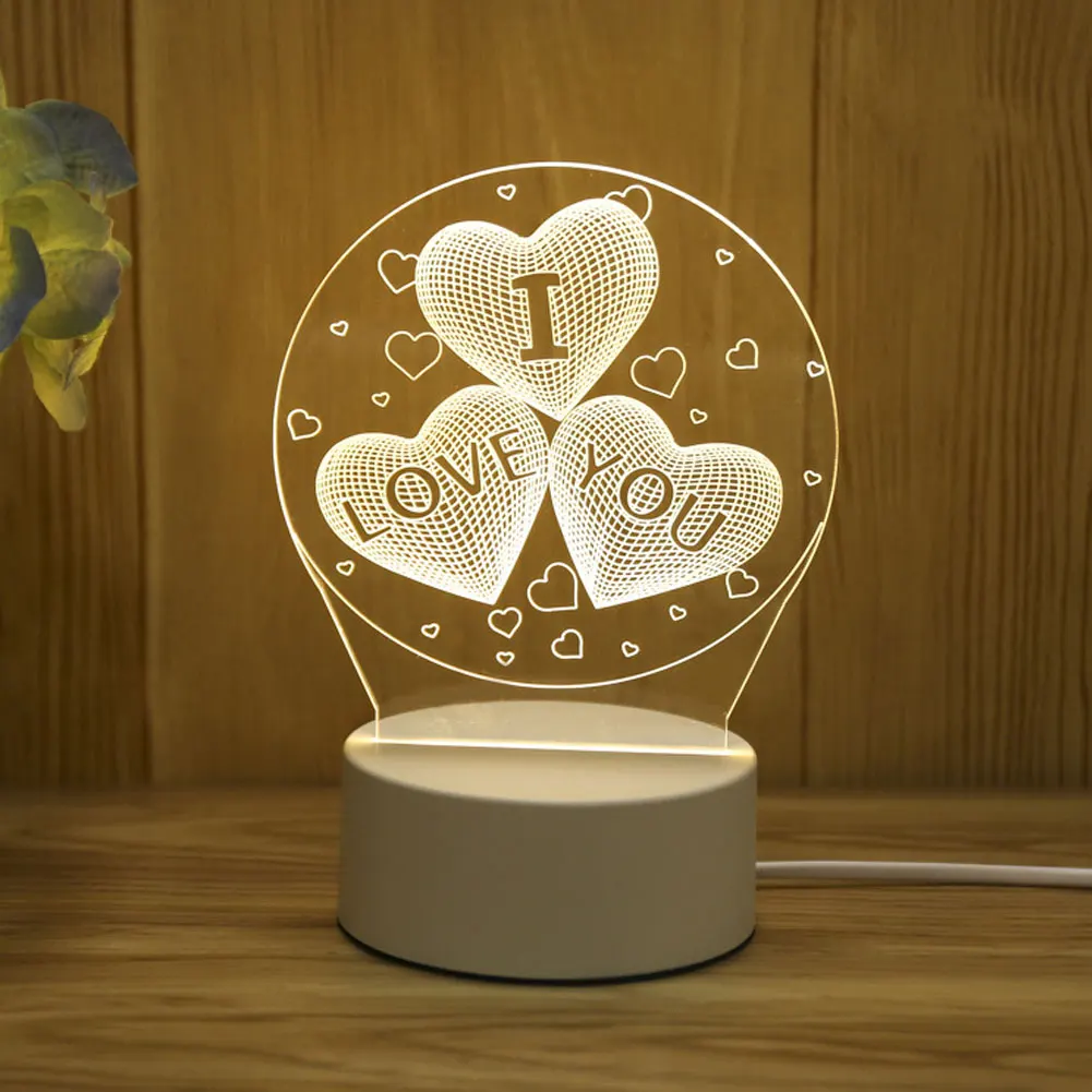 L mpara 3D Con Sensor De Luz Nocturna Regalo Del D a De San Valent n 