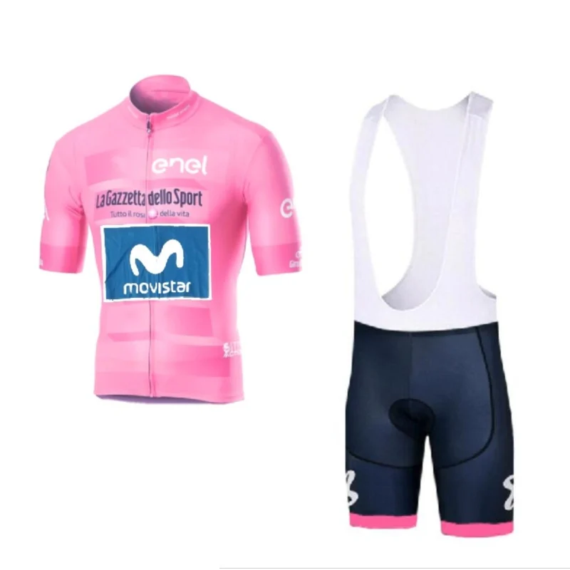 

2019 tour italia pink champion Richard Carapaz pro team cycling jersey kits racing bike cloth Ropa Ciclismo maillot GEL PAD