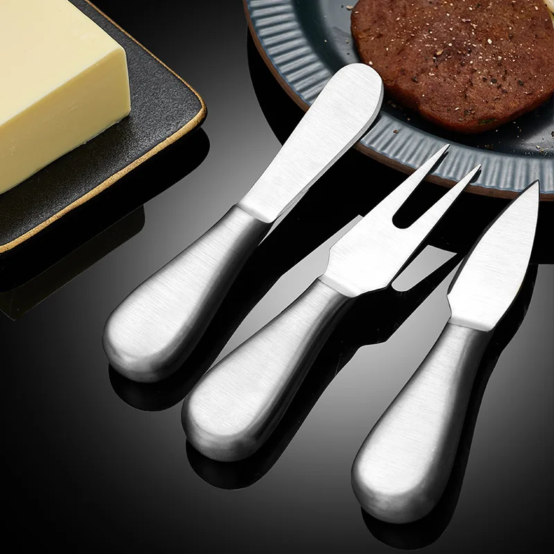 Golden Stainless Steel Cheese Knife Butter Knives Fork Baking Spatula Pizza Sandwich Cutter Cake Cream Scraper Kitchen Utensils cheese knives set butter cutter utensil