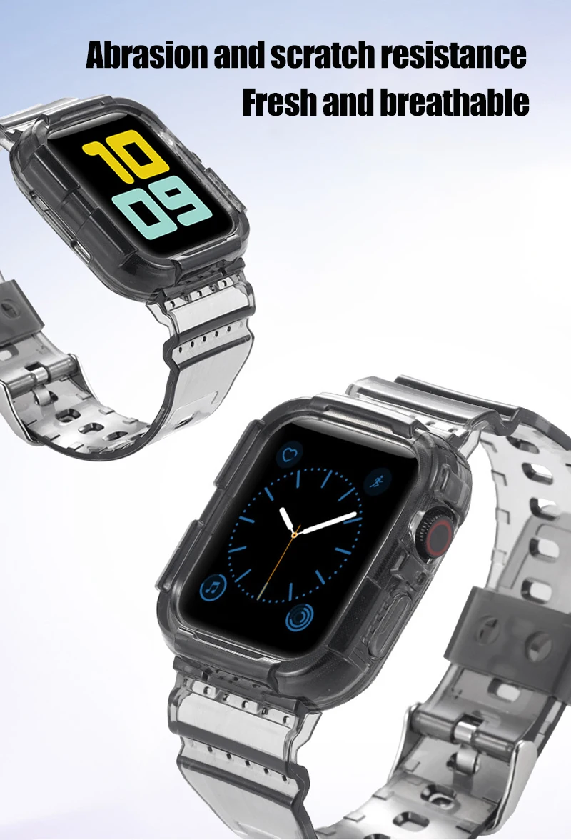 Case+Strap For Apple Watch Band 40mm 44mm 42mm 38mm Accessories Soft Transparent Bracelet iWatch for iWatch Series 6 5 4 3 2 1 Case+Strap For Apple Watch Band 40mm 44mm 42mm 38mm Accessories Soft Transparent Bracelet iWatch for iWatch Series 6 5 4 3 2 1