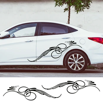 

For Skoda Octavia A5 A7 Toyota Corolla Yaris C-HR Suzuki Vitara Swift 2PCS Car Stickers Auto Side Skirts Decals Car Accessories