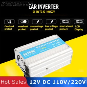 Vehemo инвертор 12 В постоянного тока до 110 В/220 В переменного тока конвертер автомобильный инверсор 12 В 220 В Sopure синусоида Портативный Автомобильный адаптер питания - изображение