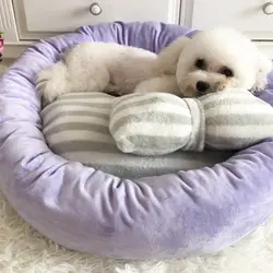 Супер мягкая кровать для собаки моющаяся длинная плюшевая собачья Конура глубокий сон собачий дом Бархатные коврики диван для собаки