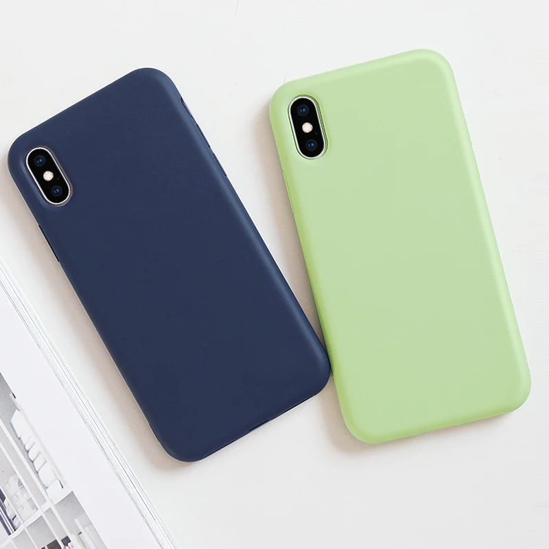 Силиконовый чехол для iPhone 11 11Pro Max X XS Max XR 7 6 6S 8 Plus, однотонные мягкие чехлы для пар