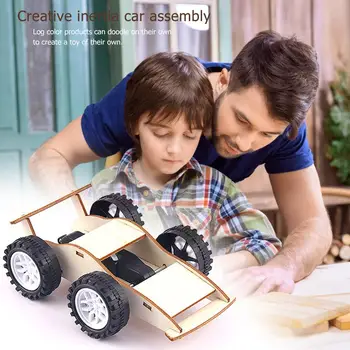 

1 set Kids Inertial Car Toys Kit DIY Educational Physics Science Assemble Craft DIY Smart Soldering Project Kit Competition