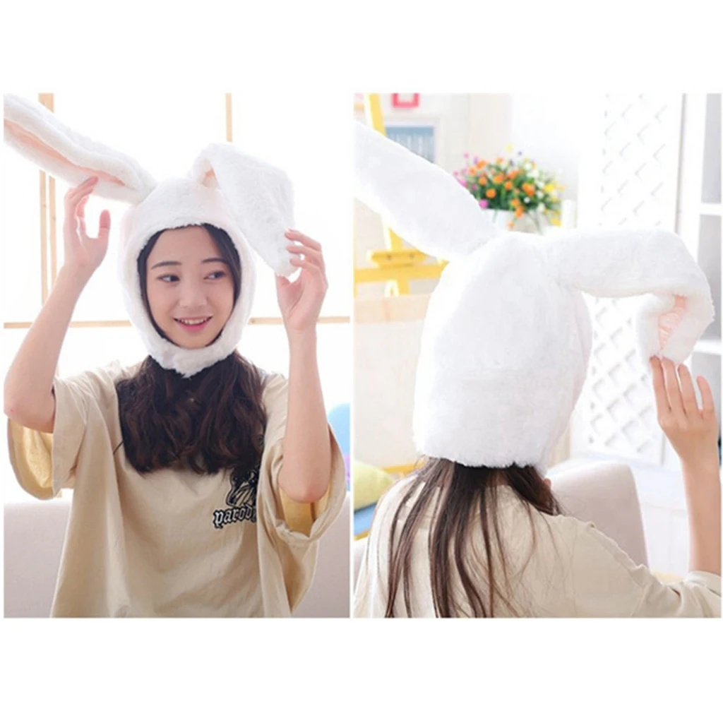 FUNNY RABBIT BUNNY EAR HAT CAP SOFT PLUSH CUTE HATS TOYS GIFTS FOR Women Girls