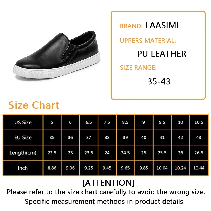 LAASIMI Women Loafers Fashion Black Brown Vacation Women Shoes Stylish Slip On Shoes Woman Casual Ballet Flats PU Leather