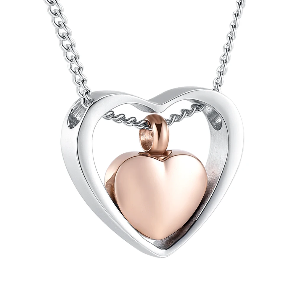 Dad Remembrance Heart Silver Cremation Ashes Urn Necklace Keepsake Funeral UK  