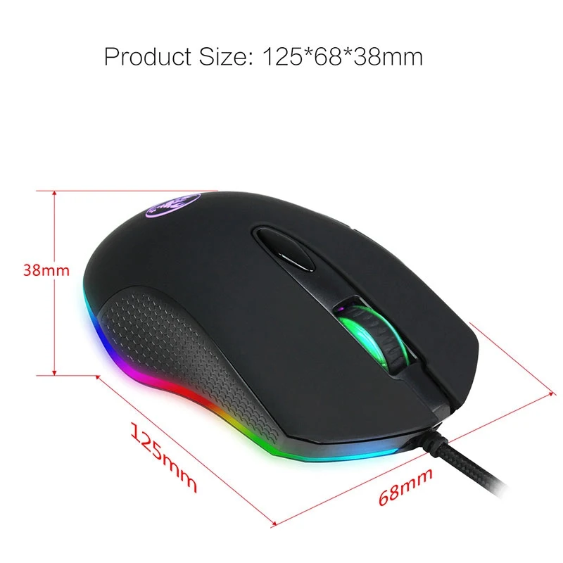 VicTsing светодиодный Оптическая Проводная игровая мышь USB механические мыши Макс 4800 dpi 6 кнопок компьютерная мышь с цветным светильник