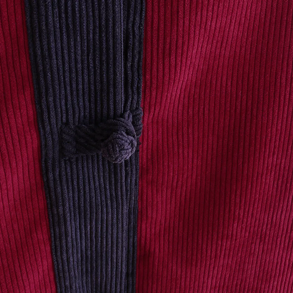 Jaycosin Fashion Women Casual Winter Vintage Patch Hooded Coat Stylish Long Sleeve Comfortable Fleece Corduroy Long Coat 30#4